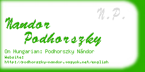 nandor podhorszky business card