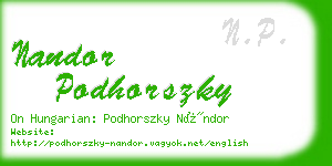 nandor podhorszky business card